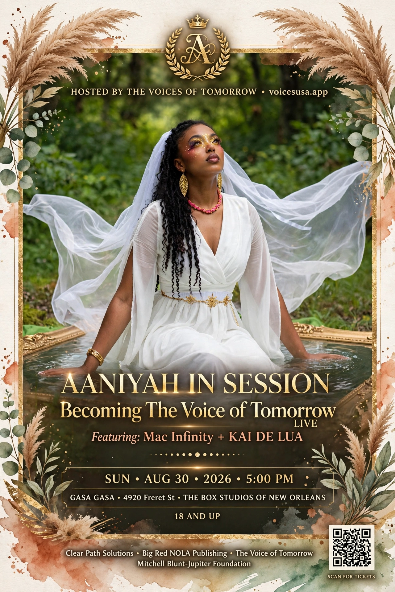 Aaniyah in Session poster — Becoming The Voice of Tomorrow, Aug 30 2026 at Gasa Gasa
