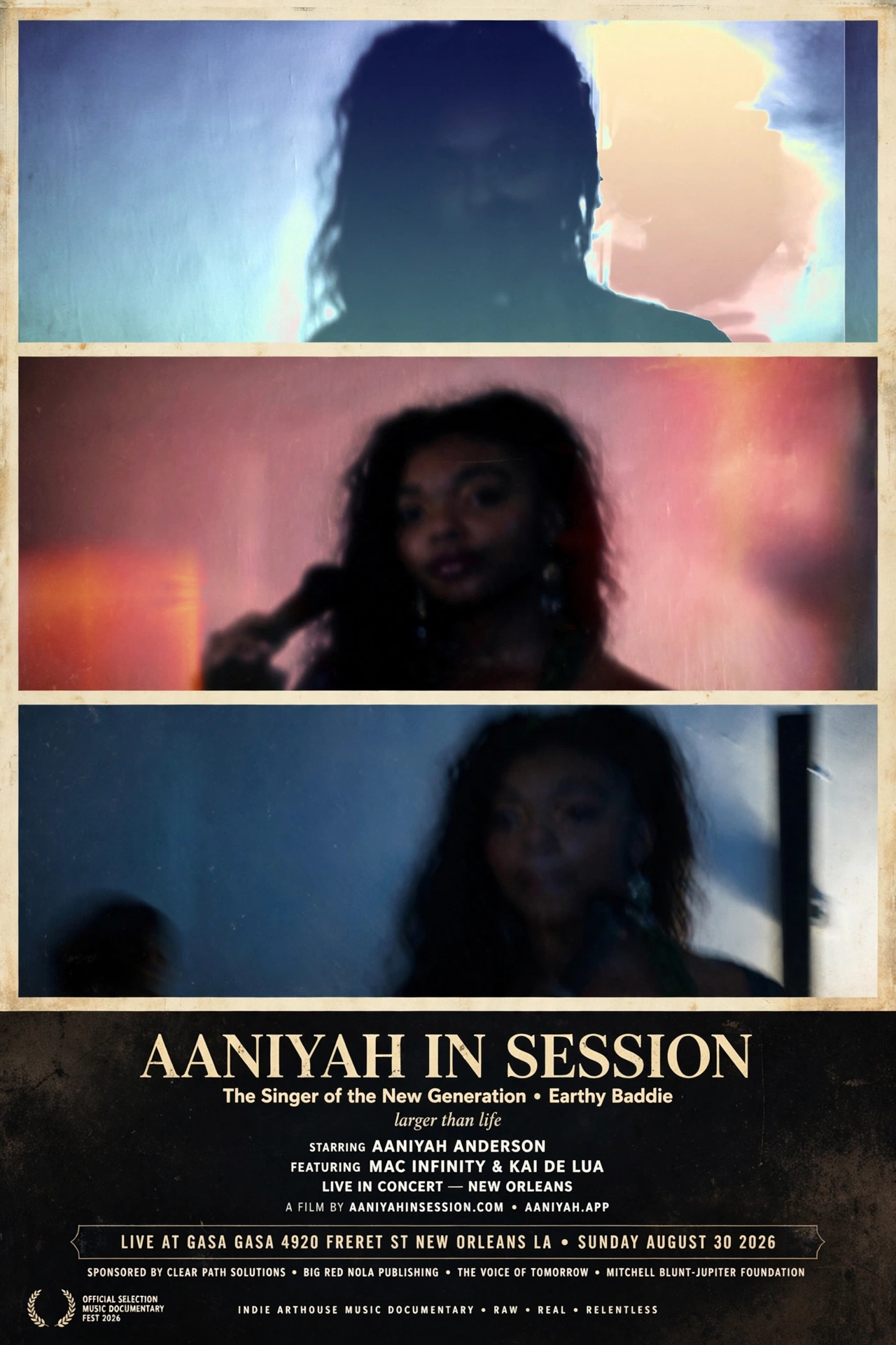 Arthouse documentary poster for Aaniyah In Session