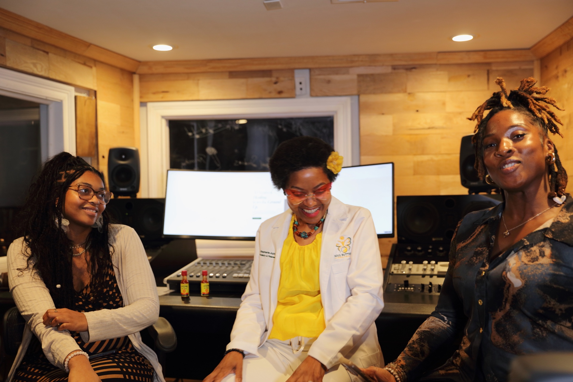 Soul Butter · The Box — Dr. Stephanie's Soul Butter formulation session, cut inside the Box control room — three generations at the console.